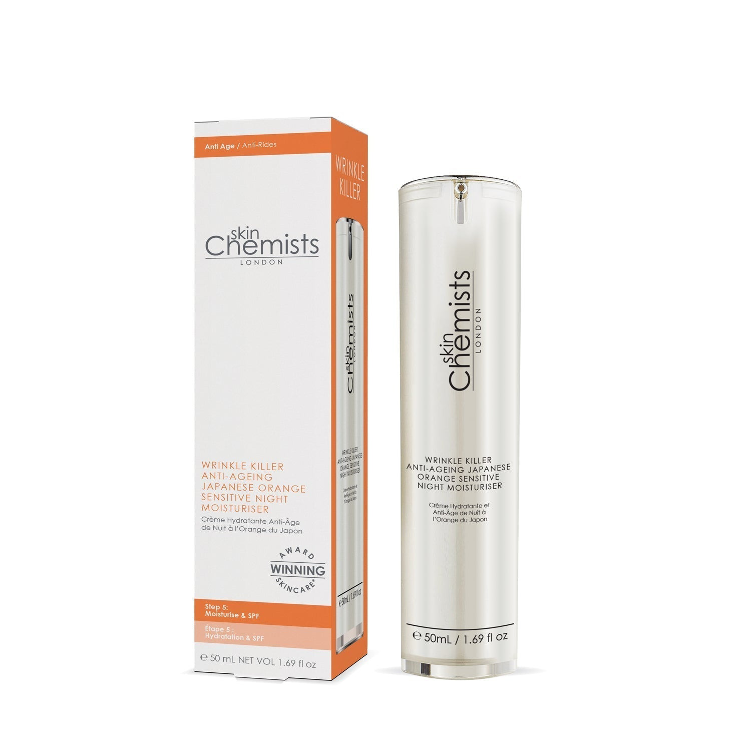 skinChemists Wrinkle Killer Anti-Ageing Japanese Orange Sensitive Night Moisturiser 50ml