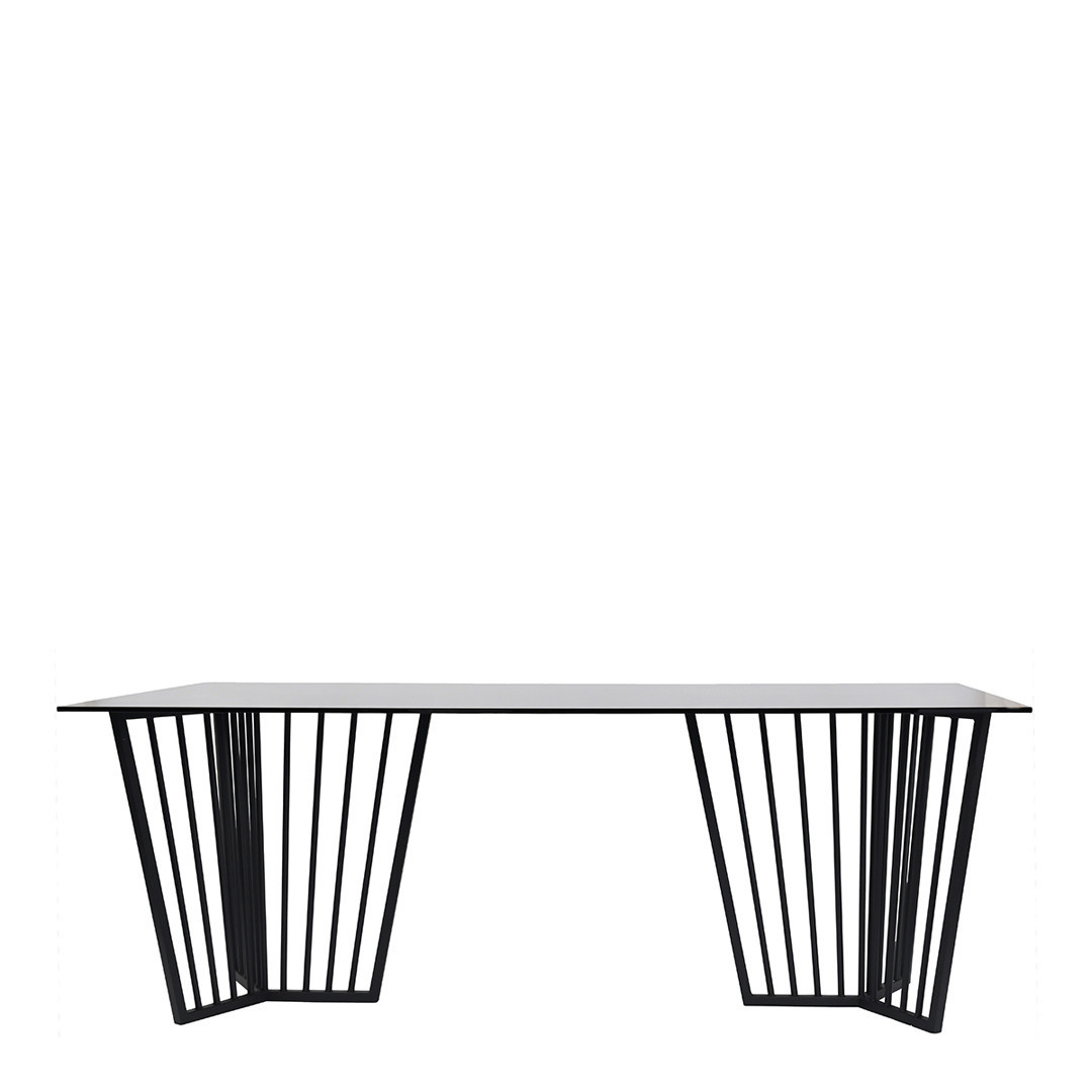 Abington Black Frame and Tinted Glass Dining Table 200cm