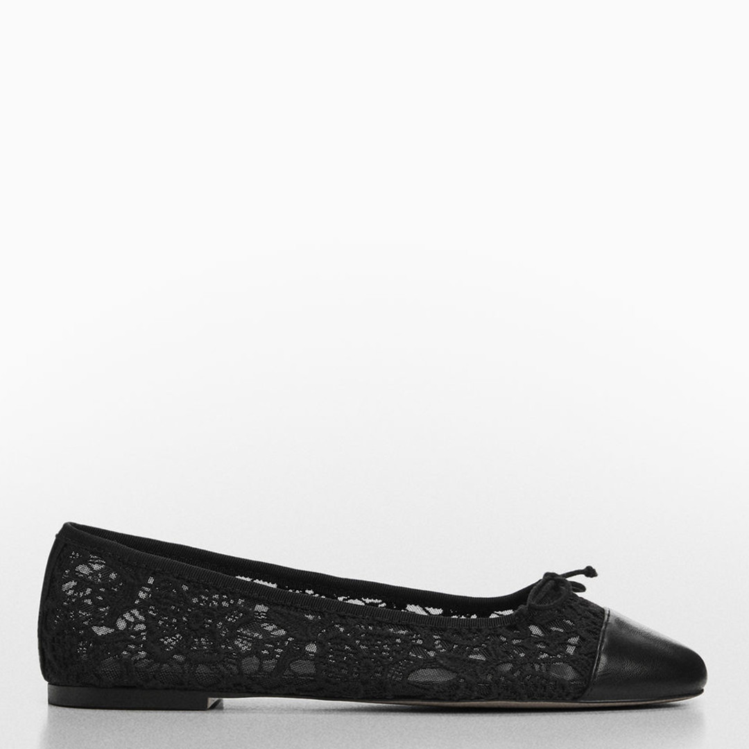 Black Marian Lace Ballet Pumps