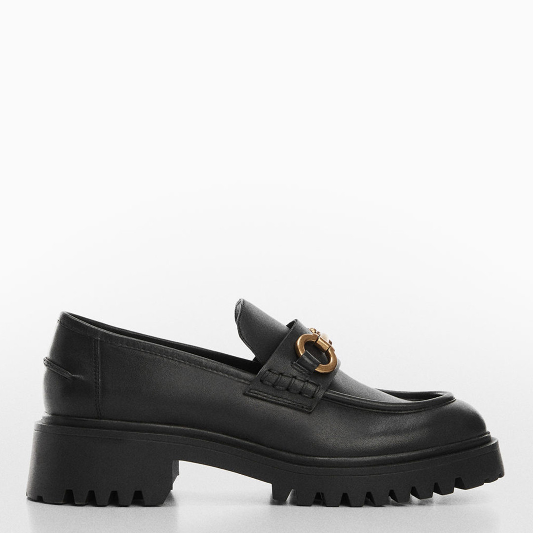 Black Chus Leather Chunky Loafers