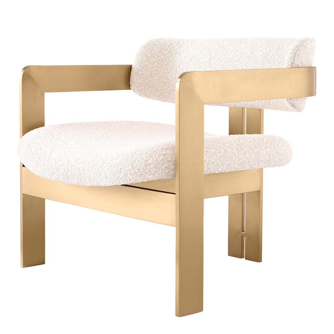 Donato Chair Brushed Brass & BouclÃ© Cream