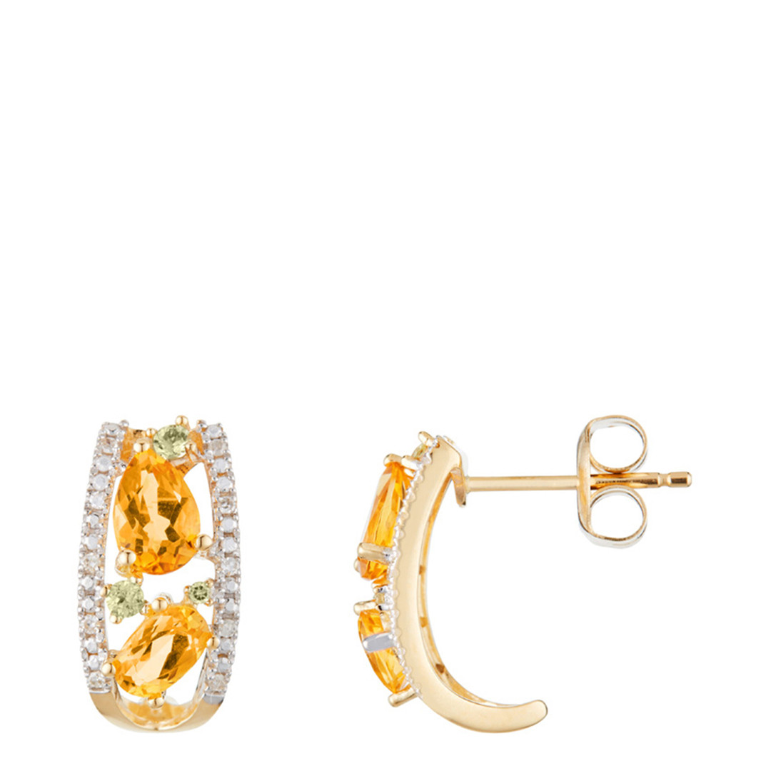 Yellow Gold Olivines Earrings