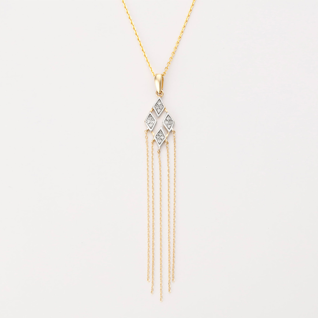 Yellow Gold Ambre Pendant Necklace