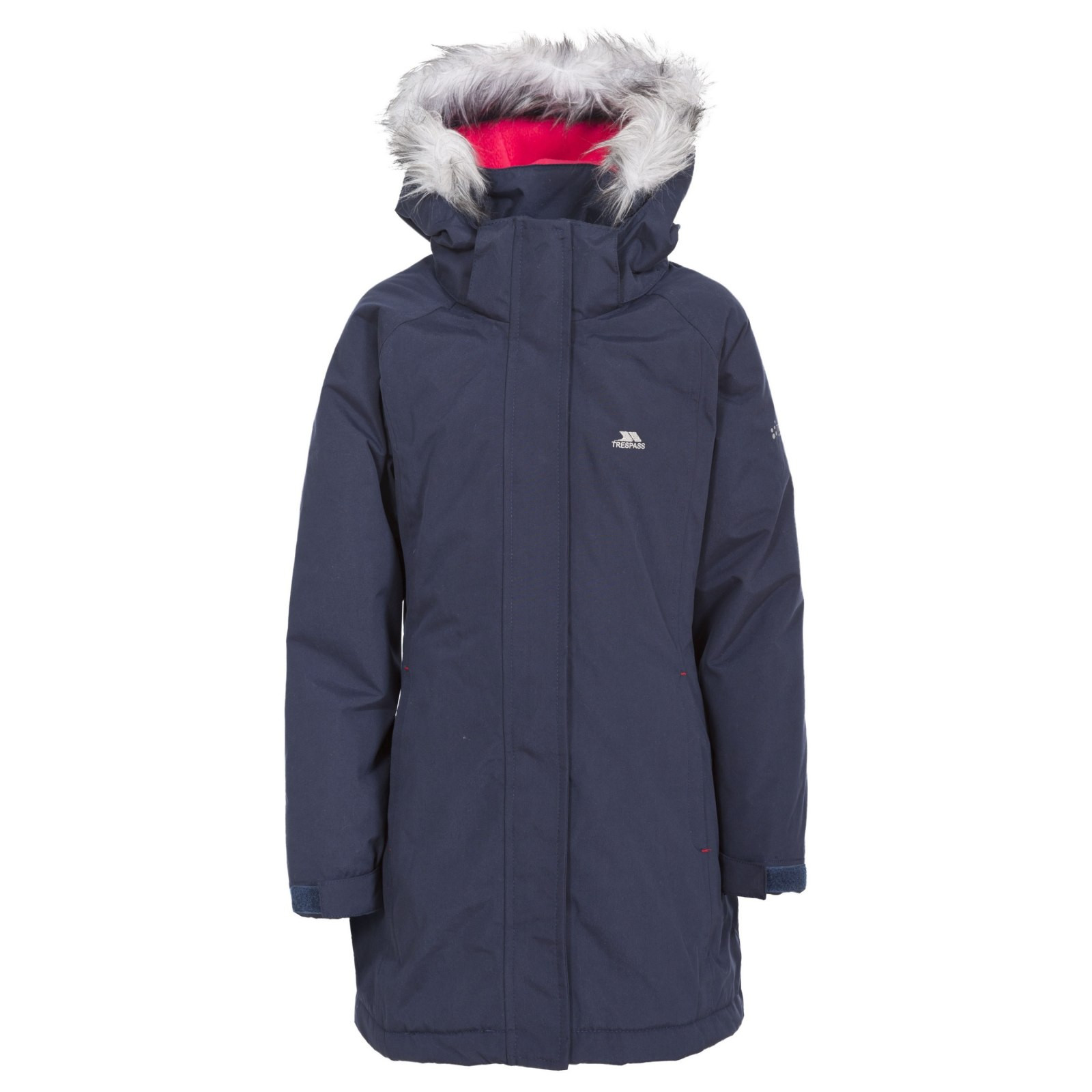 Childrens Girls Fame Waterproof Parka Jacket Navy