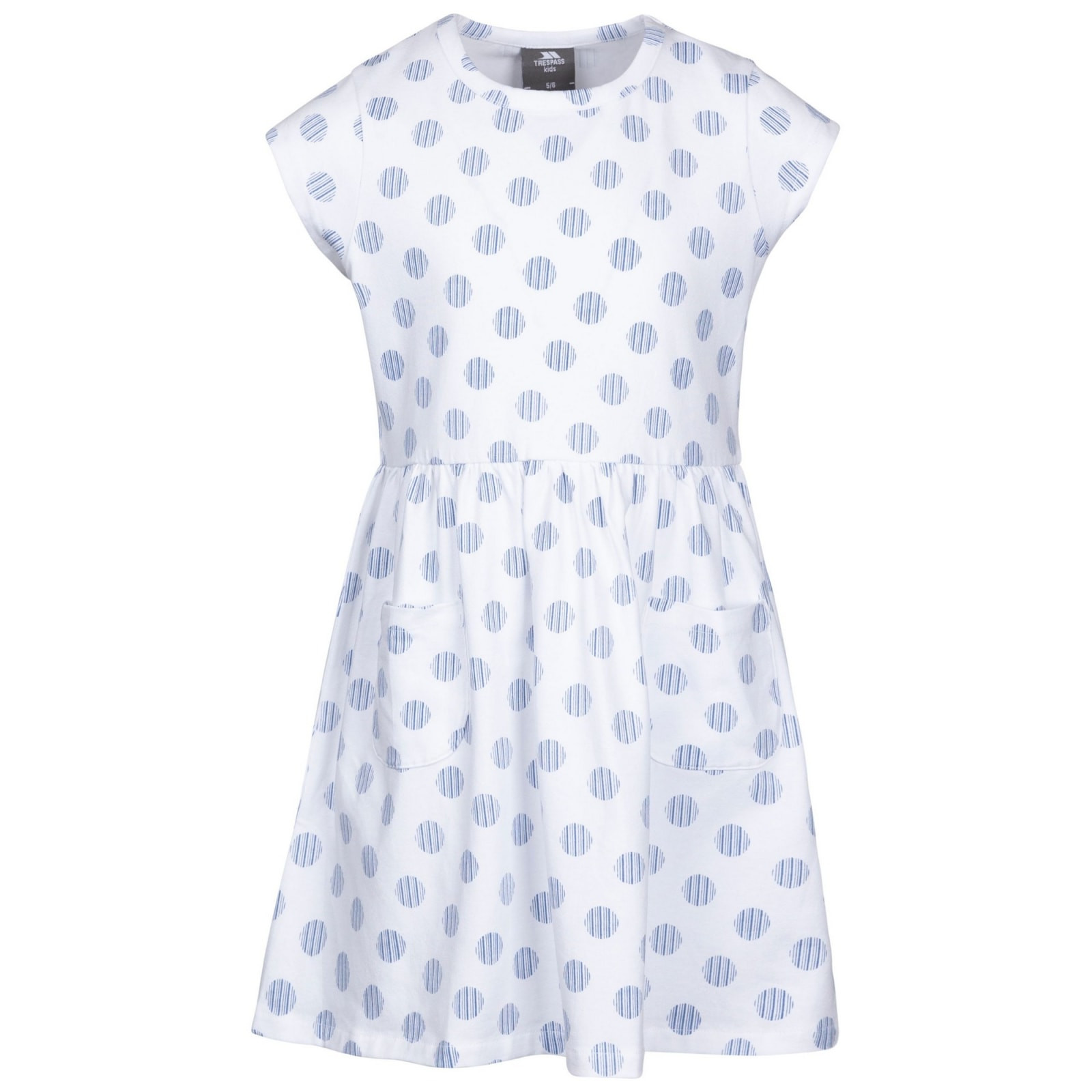 Casual Dress Happiness Cotton White/Blue