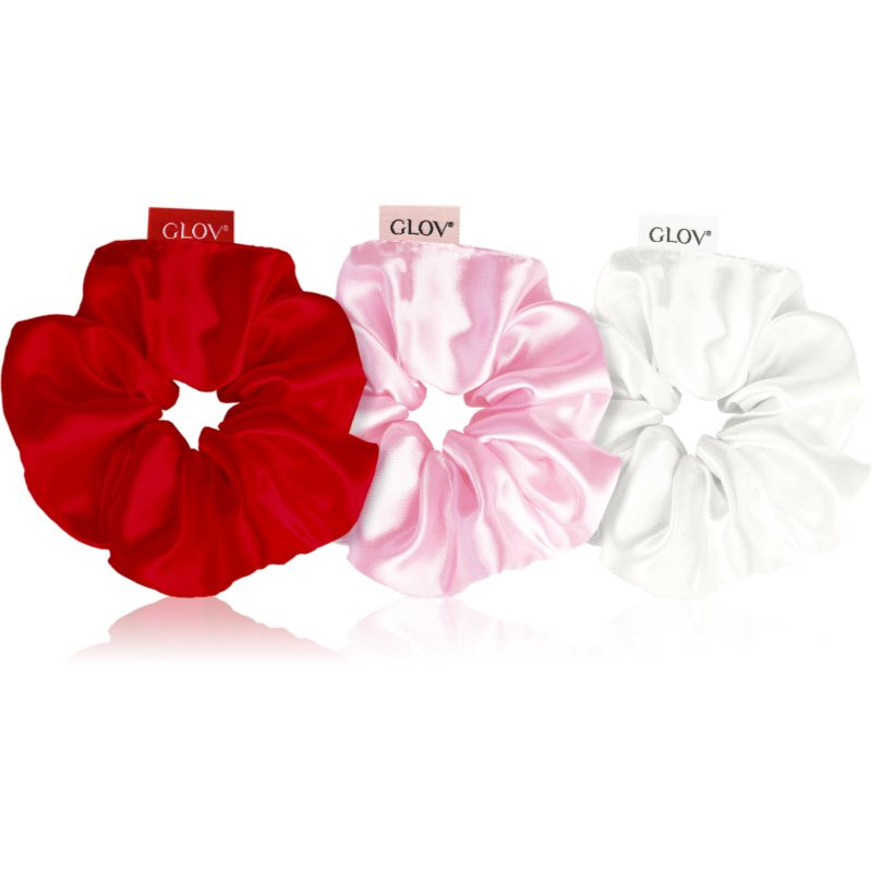 GLOV Satin Scrunchies S hair bands Red/White/Pink 3 pc