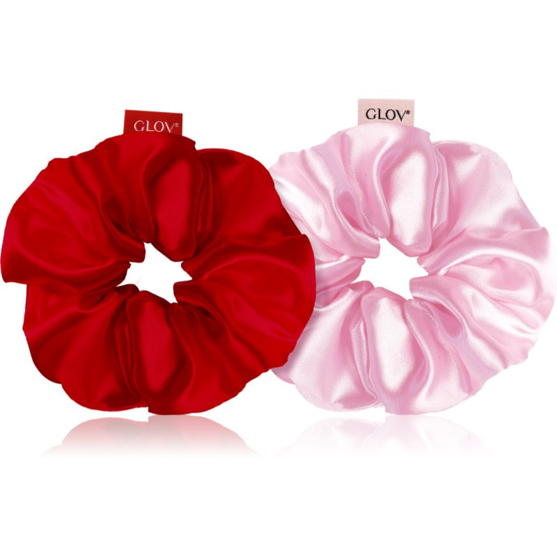 GLOV Satin Scrunchies L hair bands Red/Pink 2 pc