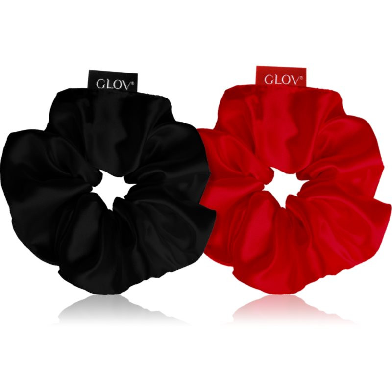 GLOV Satin Scrunchies S hair bands Red/Black 2 pc