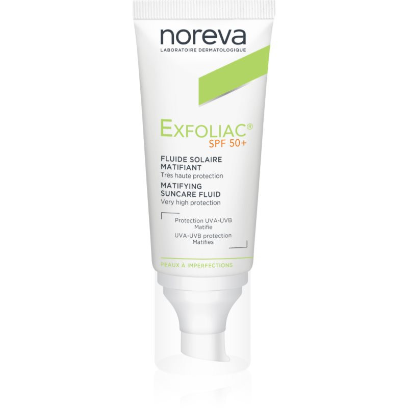 Noreva Exfoliac Mattifying Suncare Fluid SPF 50+ protective mattifying fluid for the face SPF 50+ 40 ml