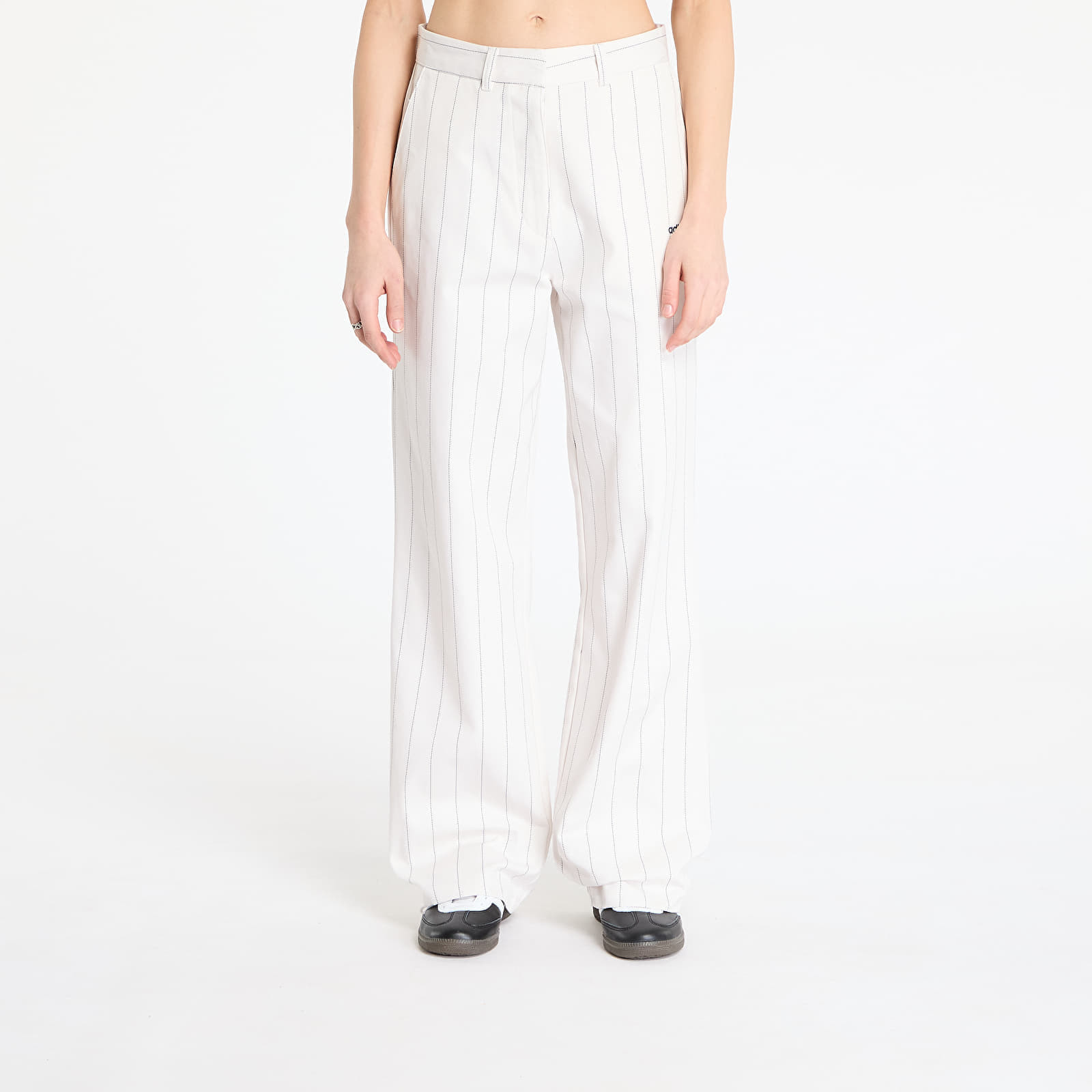 Pants adidas Pinstripe Twill Loose Pants White/ Off White/ Night Indigo 34