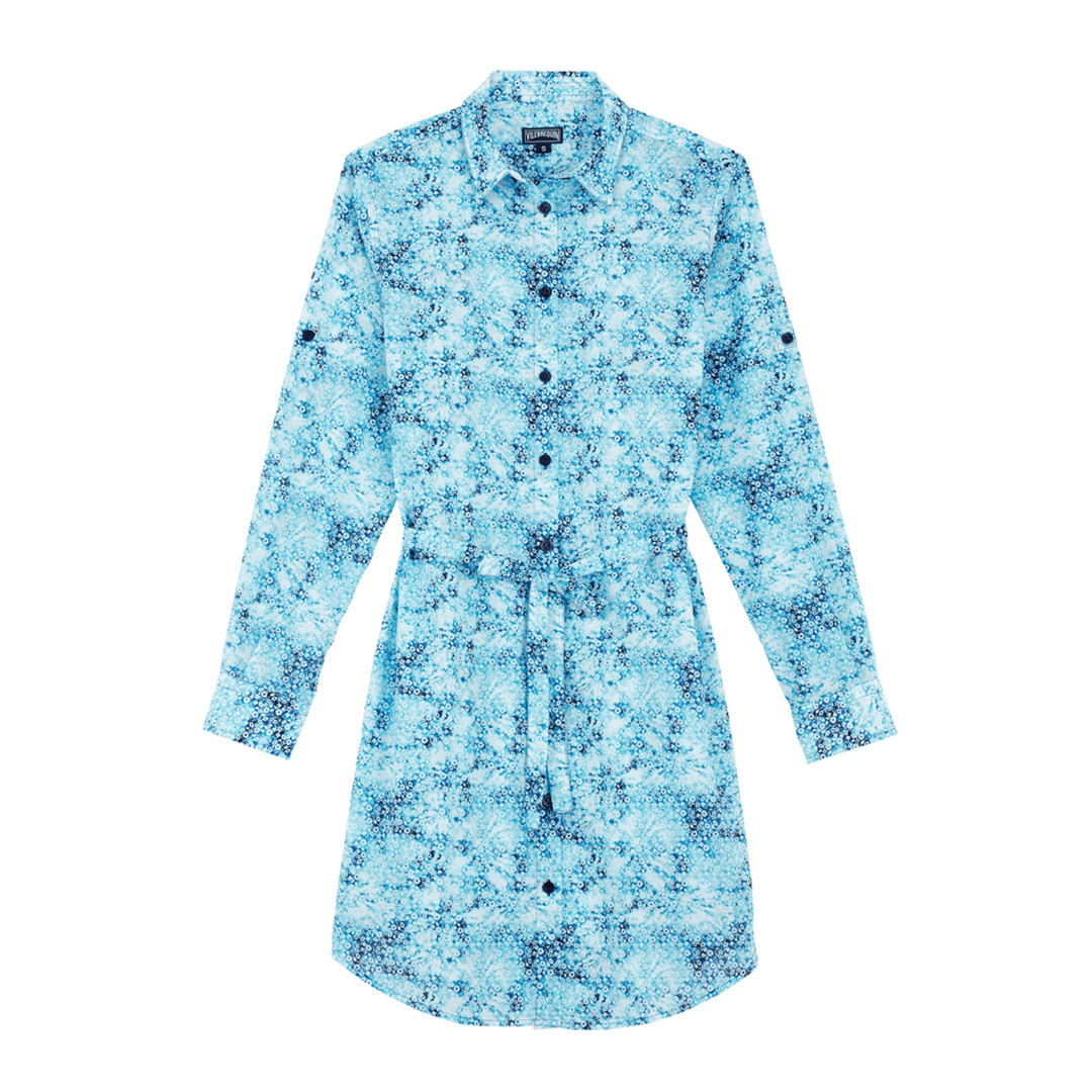 Blue Cotton Florence Shirt Dress