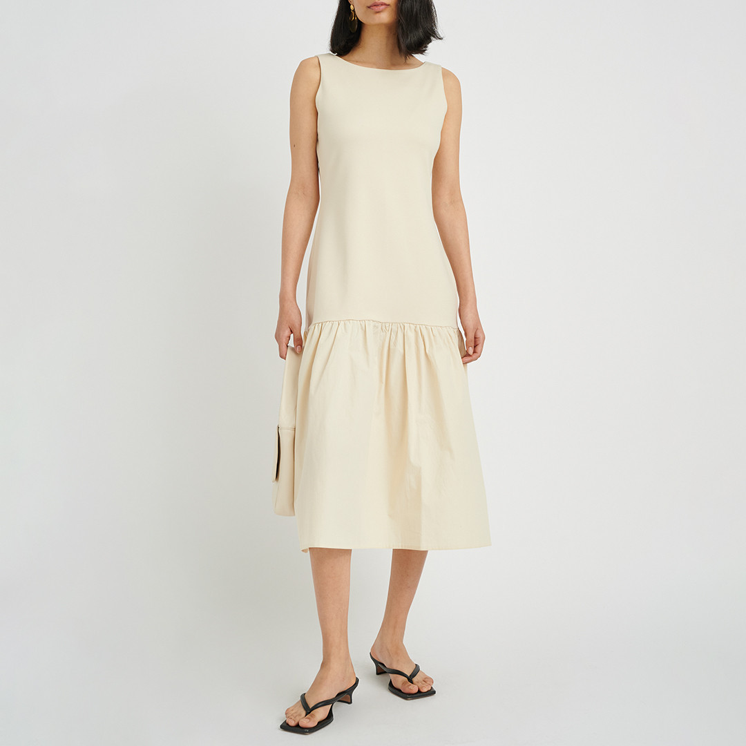 Cream Zefine Midi Dress