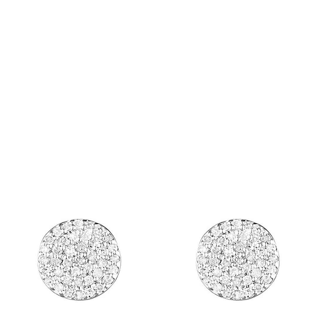 Silver Diamond Embellished Stud Earrings