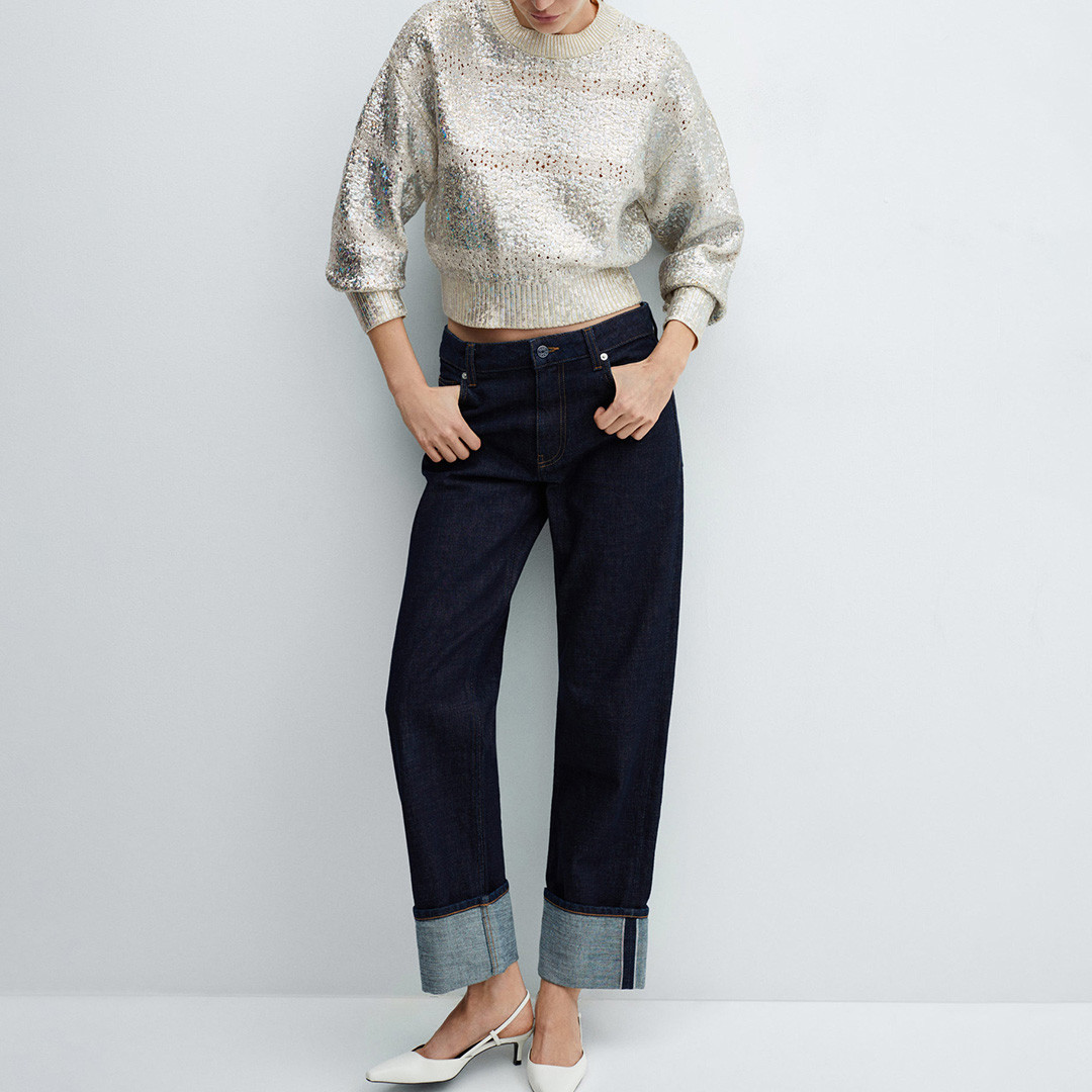 Silver Foil Crop Jumper