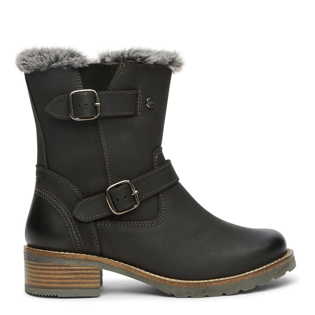 Black Leather Warley Ankle Boots