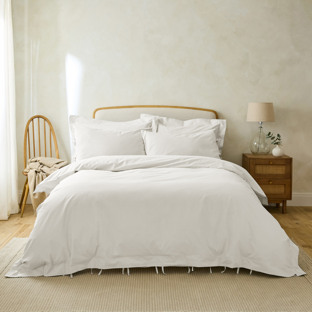 Essential Tied Duvet Cover. Colour: White. Size: SG
