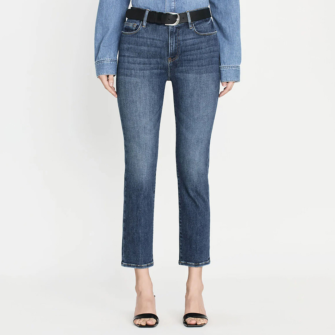 Mid Blue Le High Straight Jean