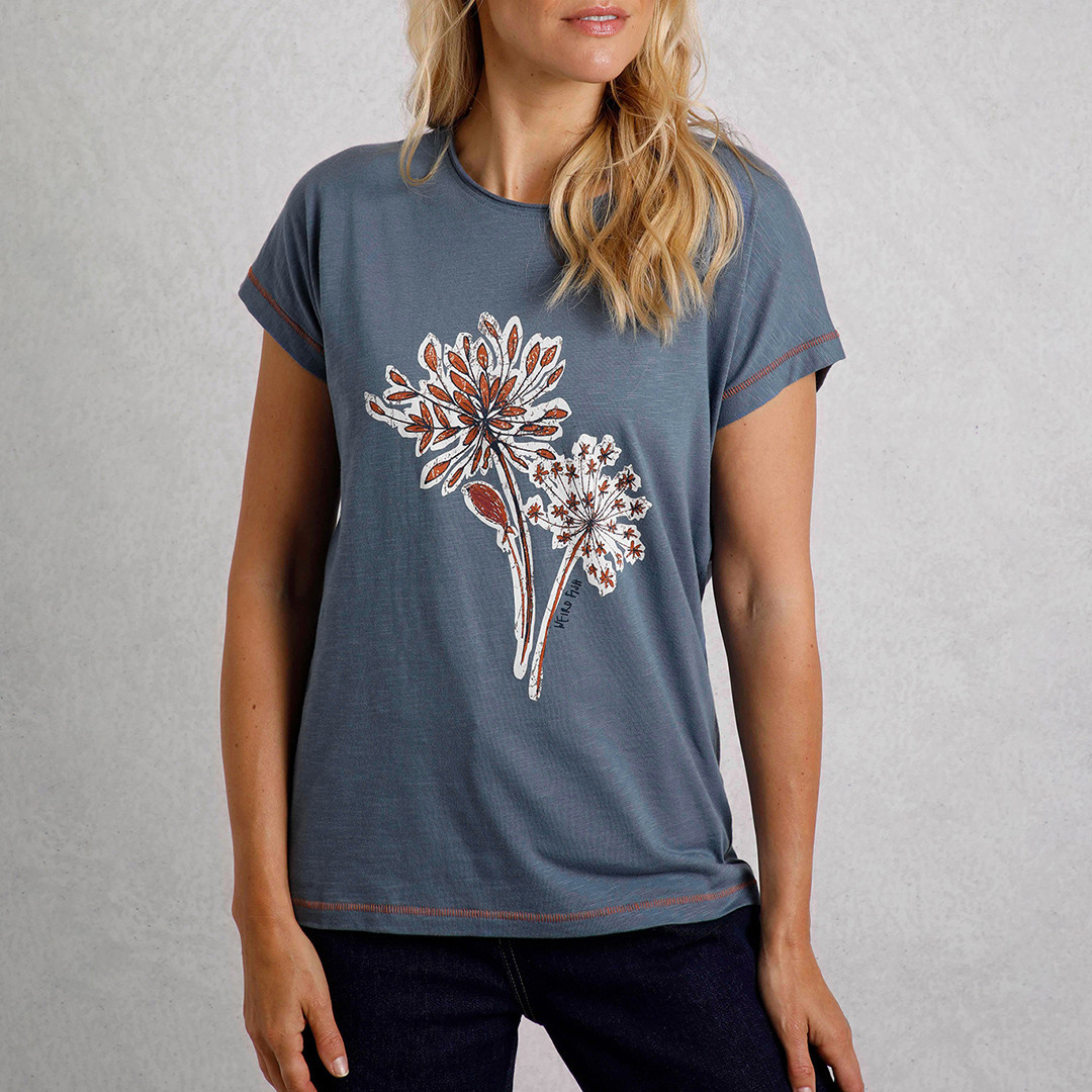 Seedheads Front Print Organic Cotton T-Shirt