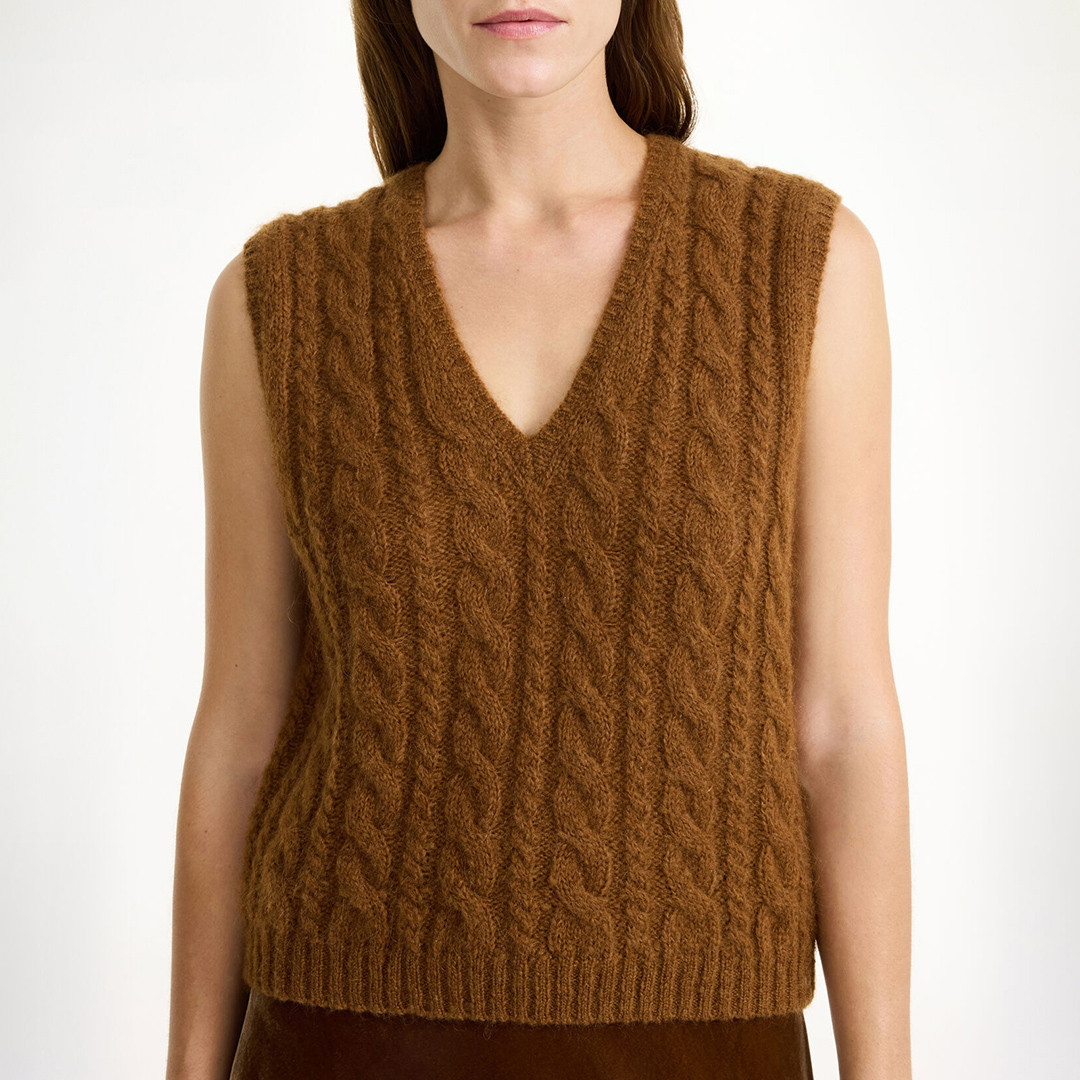 Coffee Wool Blend Simea Sweater Vest