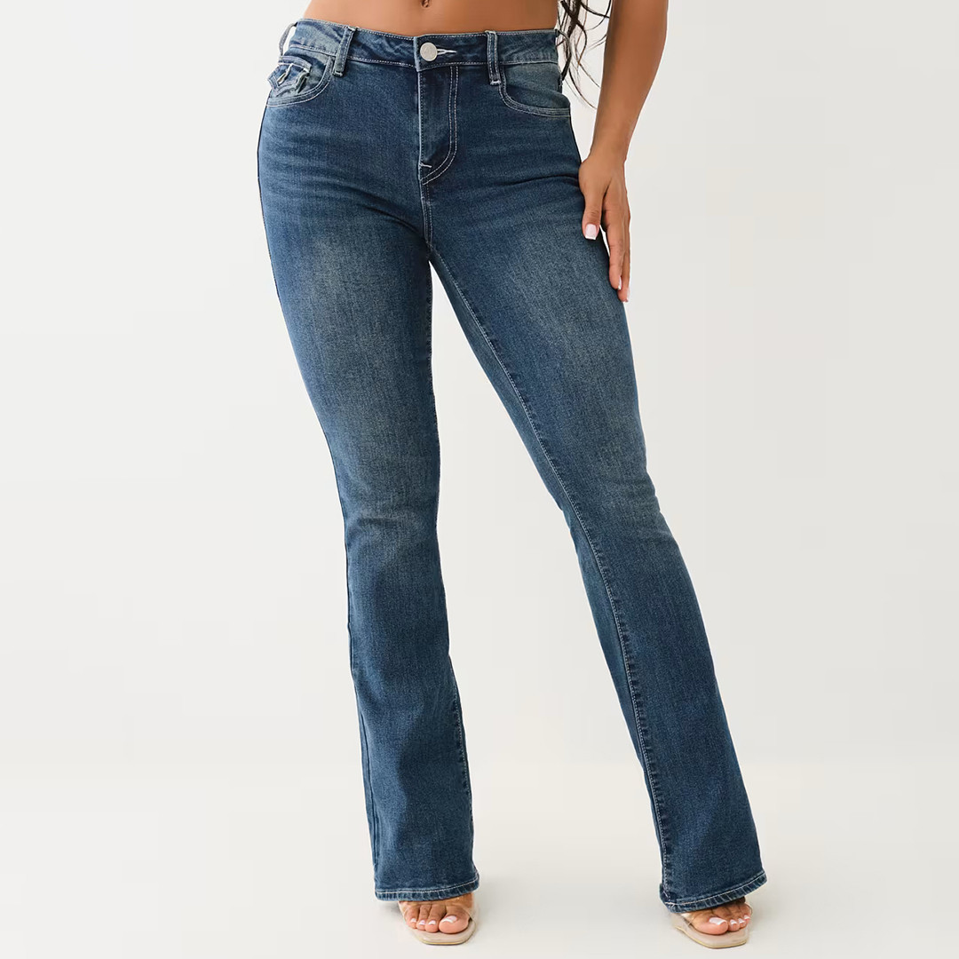 Dark Blue Becca Mid Rise Bootcut Jeans