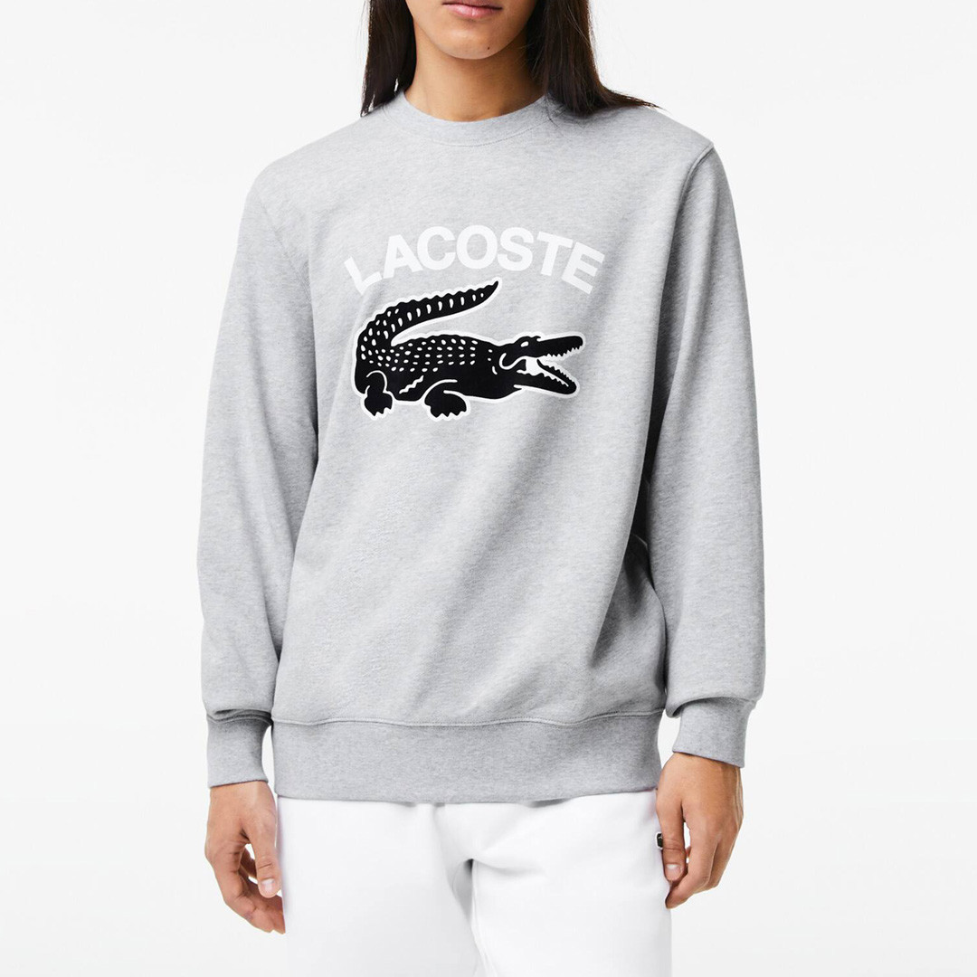 Grey Large Crocodile Crew Neck Sweatshirt