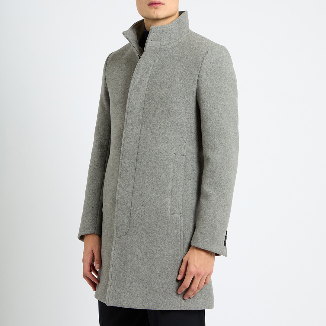 Grey Classic Wool Blend Coat