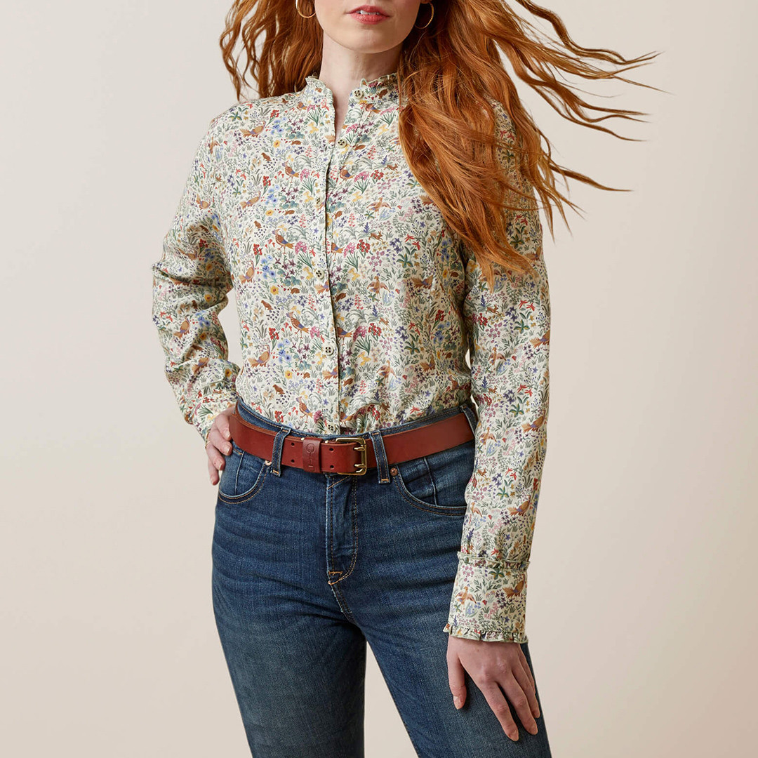 Multi Bird Print Clarion Blouse
