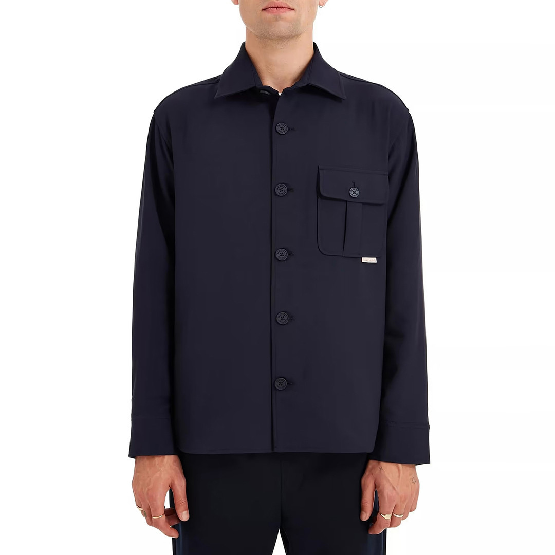 Navy Mileham Pleated Shacket