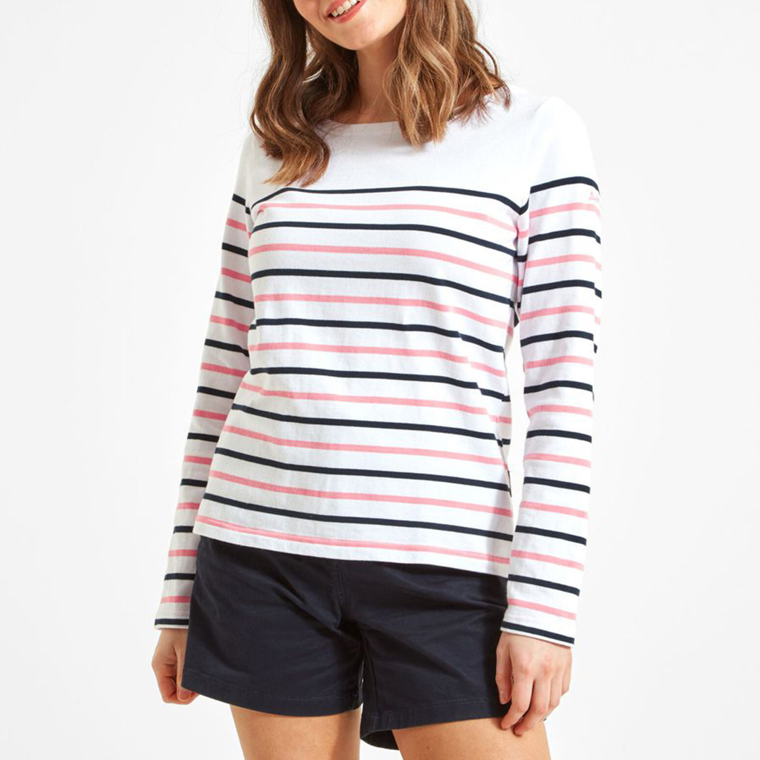 Navy/Pink Cotton Beauport Top
