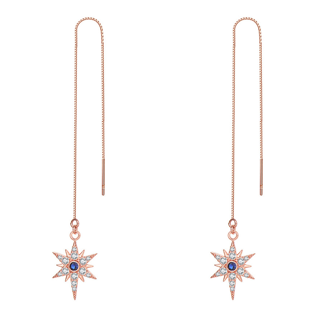Rose Gold Plated Star Earrings with Swarovski Crystals