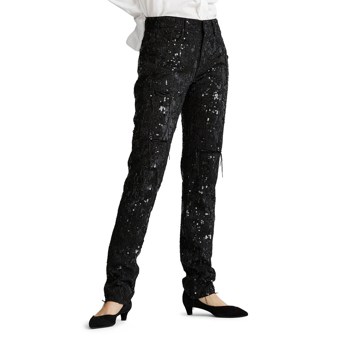 Black Wyette Embellished Stretch Jeans