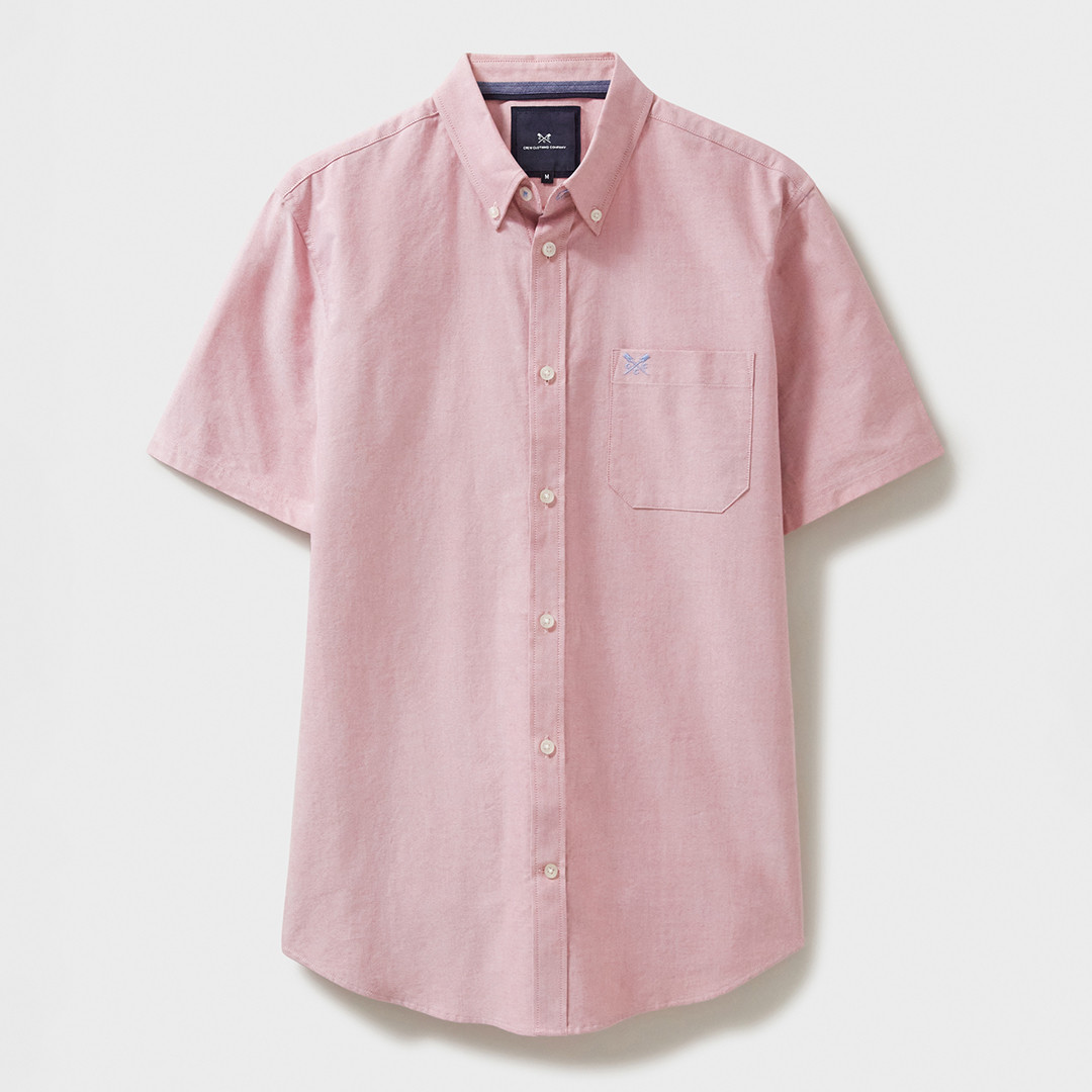 Powder Pink Short Sleeve Oxford Shirt