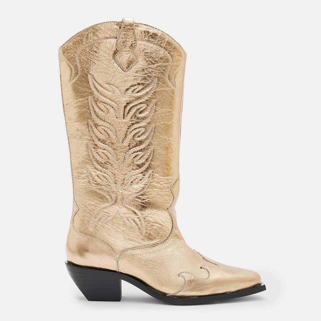 Gold Dolly Western Leather Boots