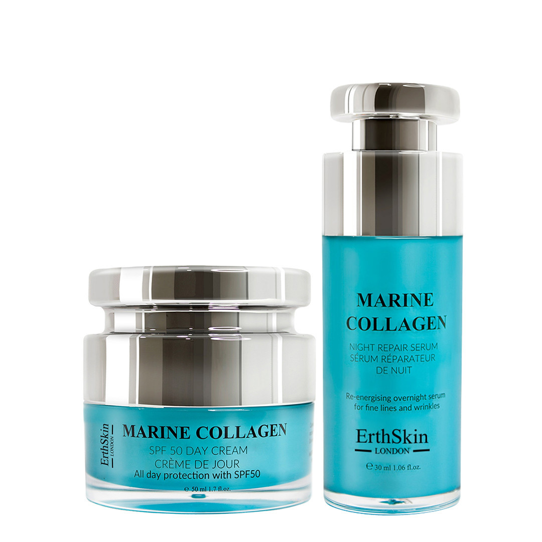 Marine Collagen Spf50 Day Cream 50ml + Marine Collagen Night Repair Serum 30ml