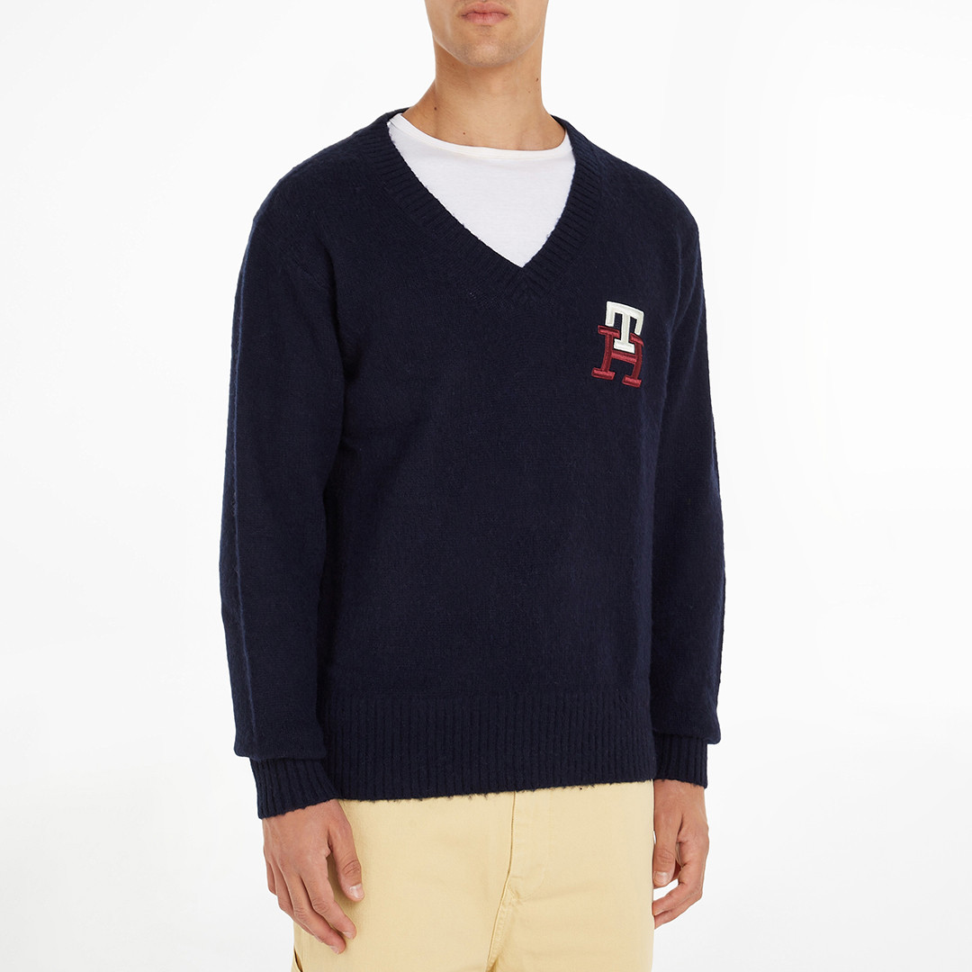 Navy Brushed Wool Jumper