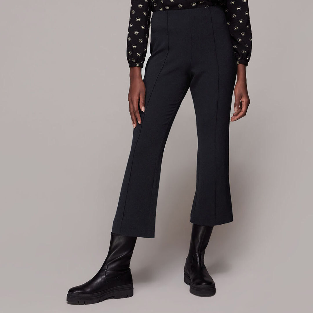 Black Melissa Kick Flare Trousers