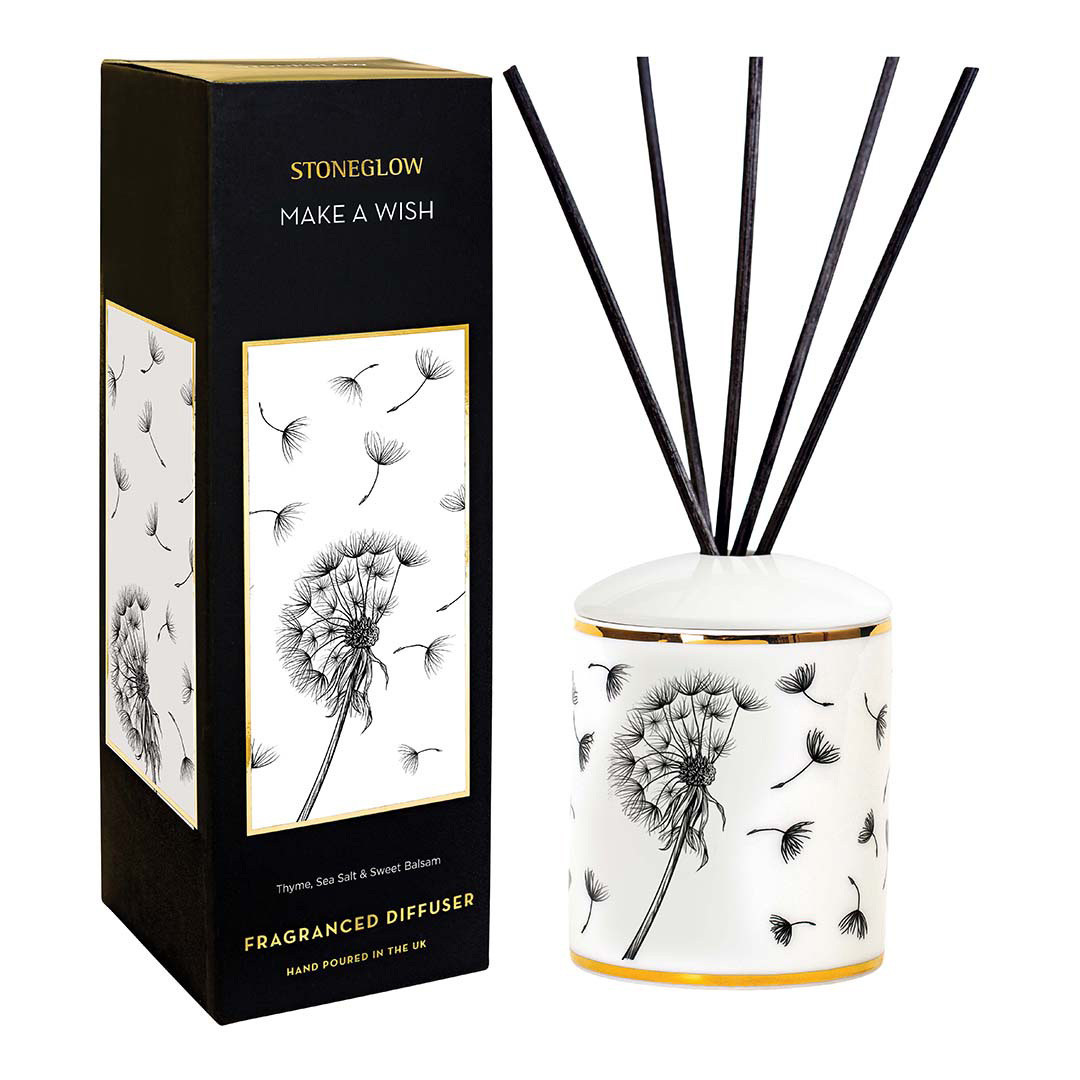 Thyme Sea Salt & Sweet Balsam Ceramic Reed Diffuser 200ml- Make A Wish - Keepsake