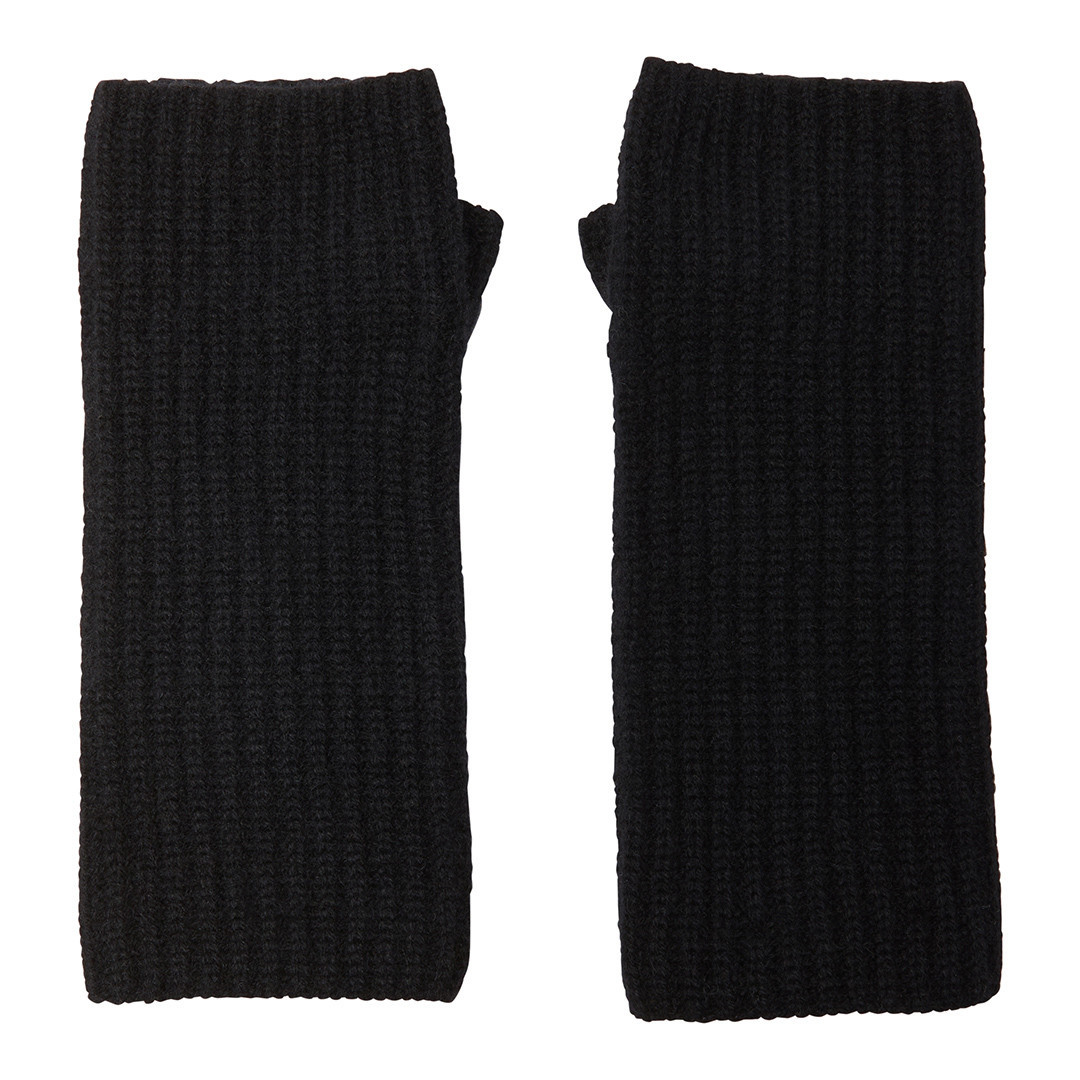 Black Cashmere Fingerless Gloves