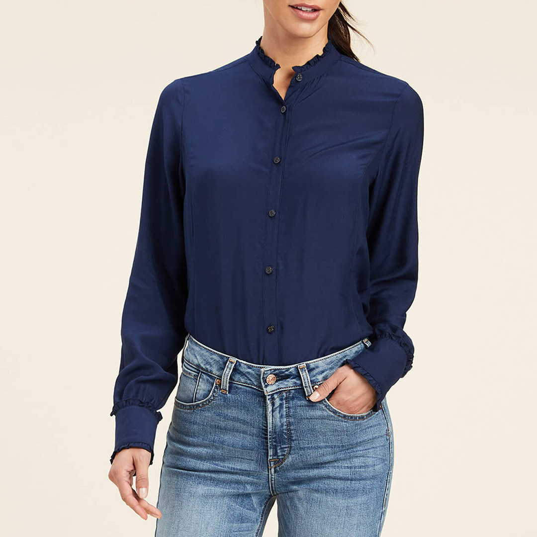 Navy Clarion Blouse