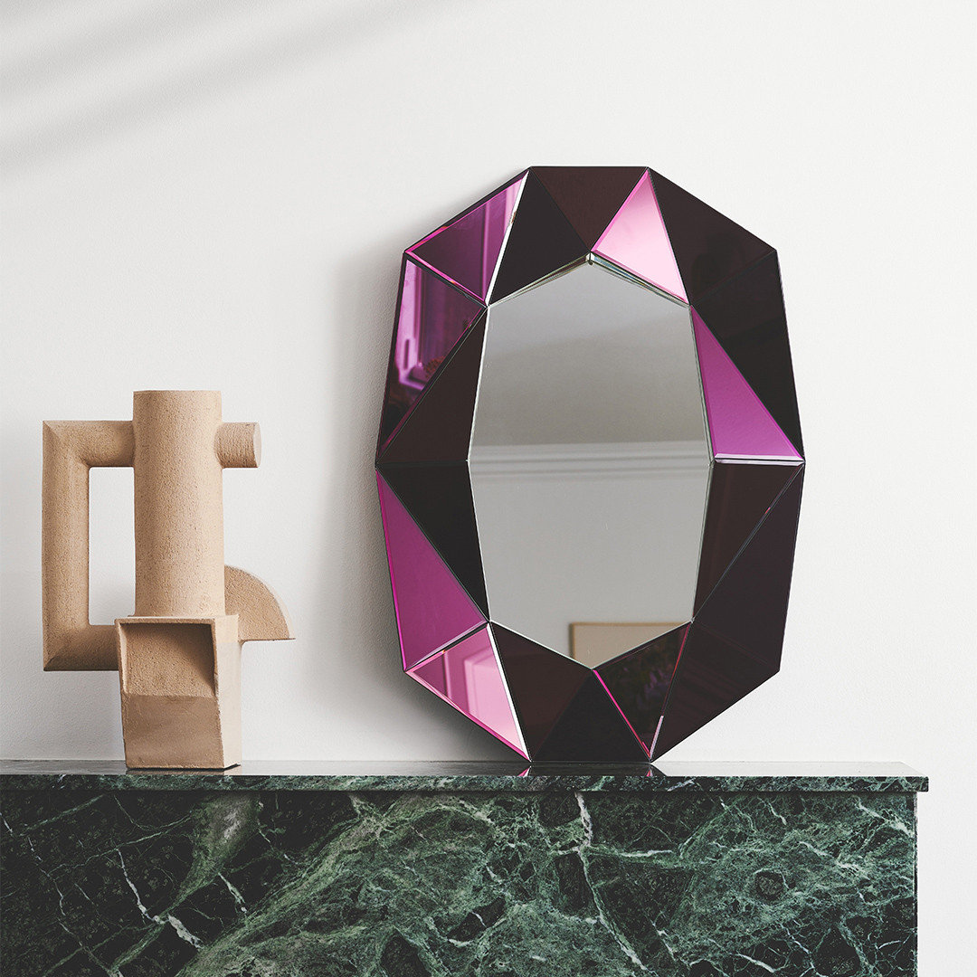 Burgundy Diamond Small Mirror