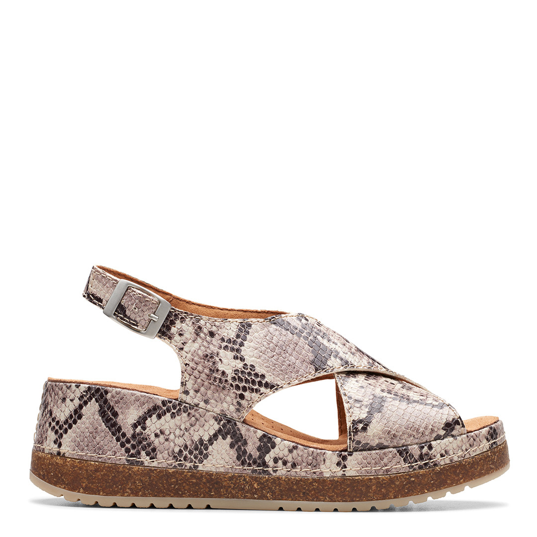 Snake Print Kassanda Step Platform Sandals