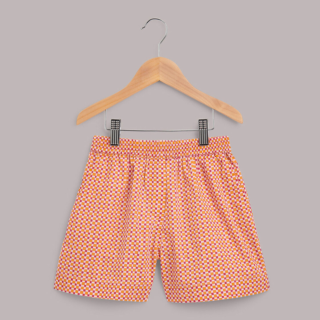 Girl's Pink Sammy Square Cotton Shorts