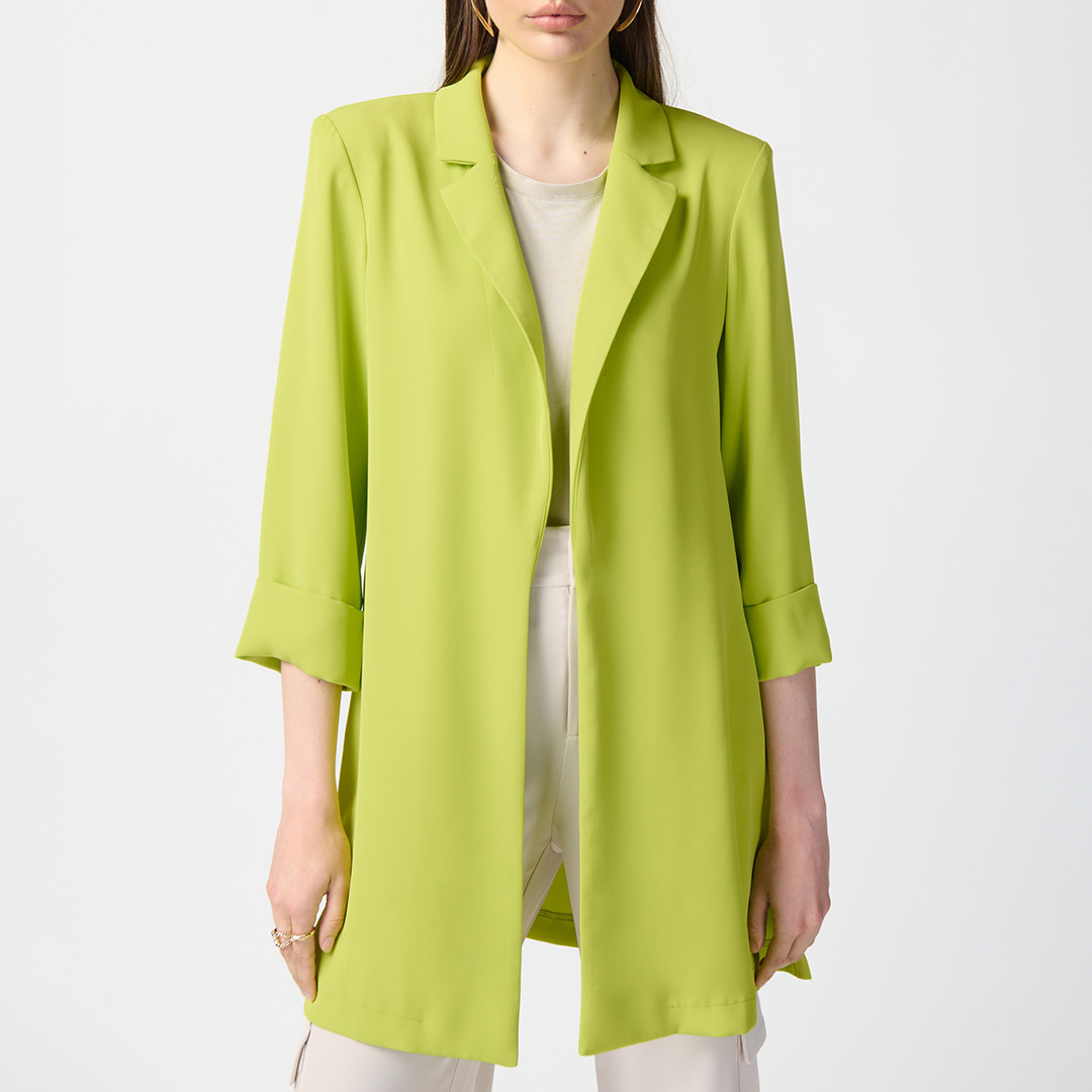 Lime Long Open Blazer