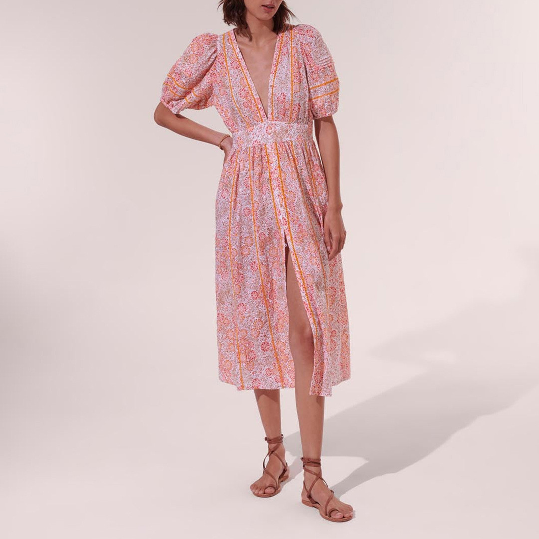 Pink Reine Midi Dress
