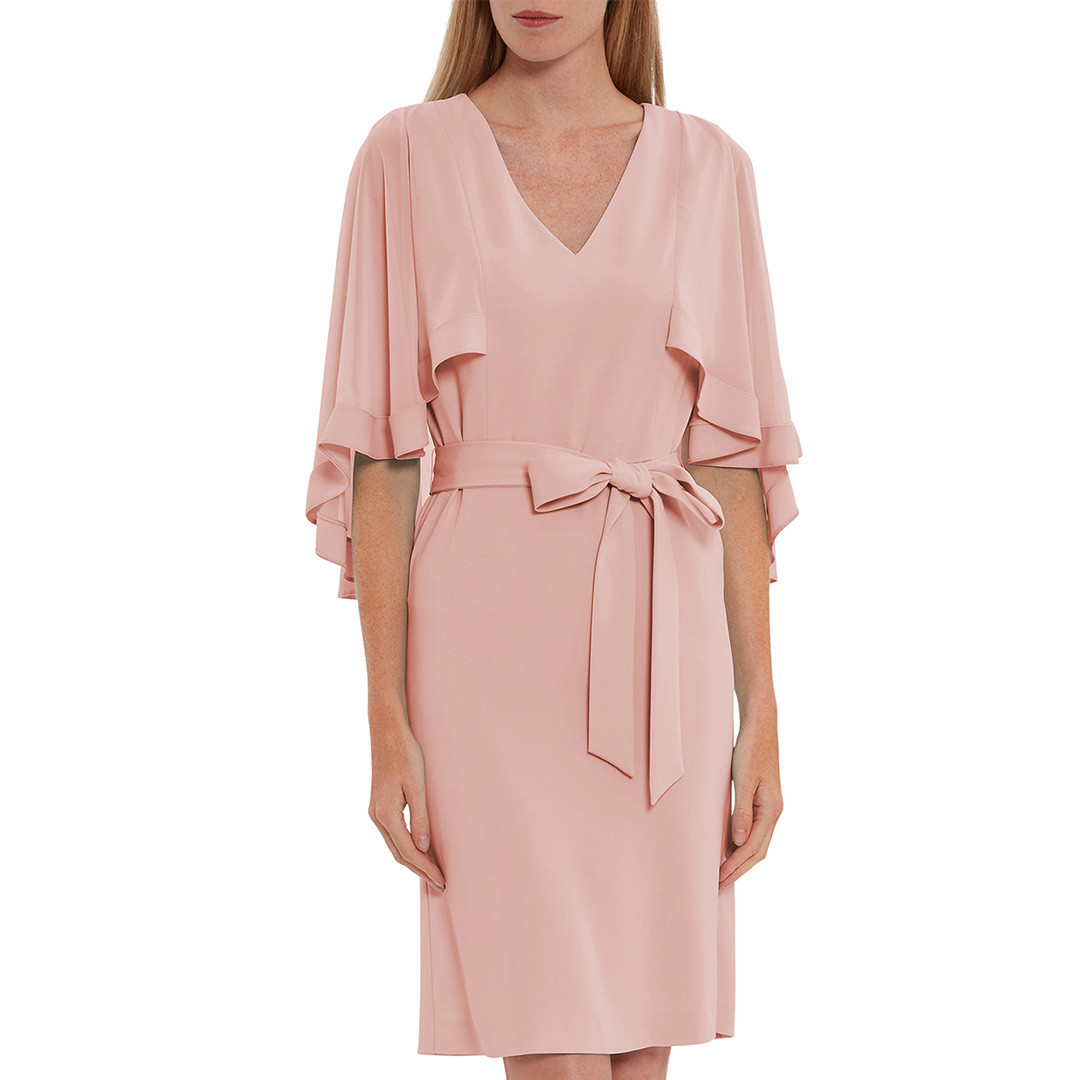 Blush Chestina Ruffle Cape Dress