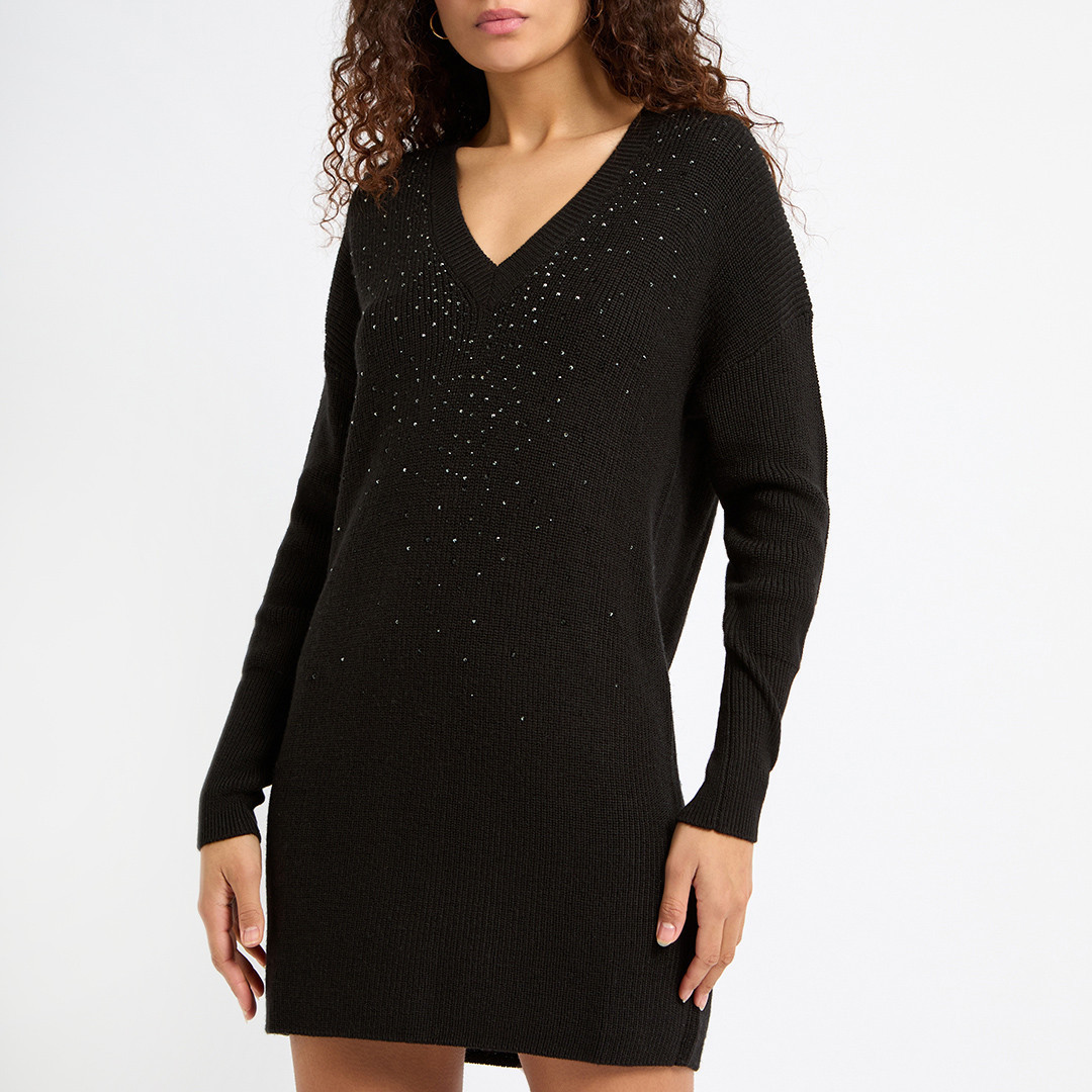 Black Embellished Mini Dress