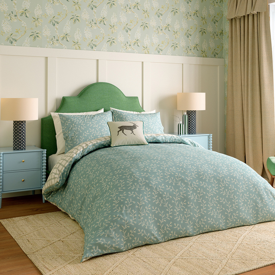 Everly Single Duvet Cover Set Duck Egg