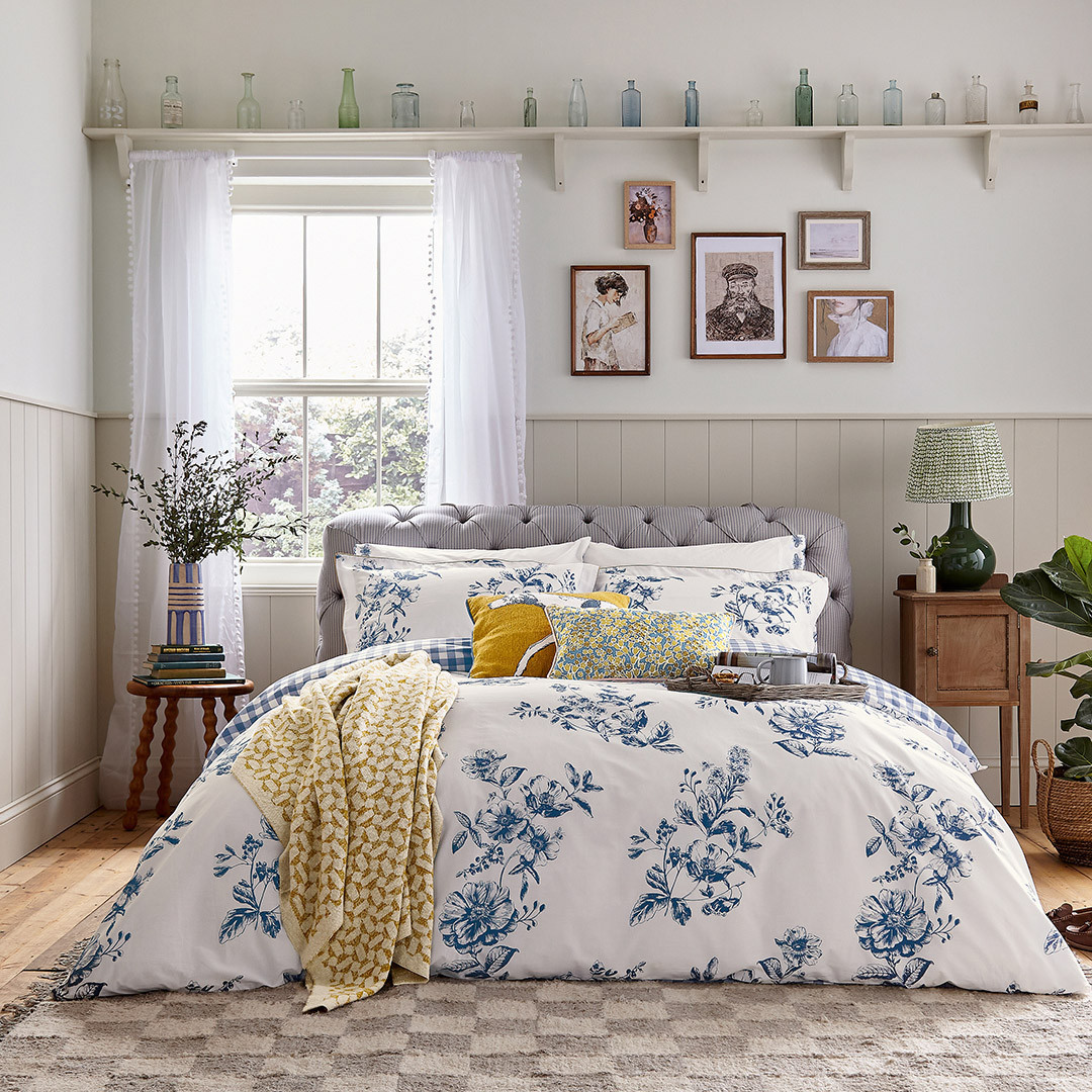Honey Floral Double Cover Set Navy