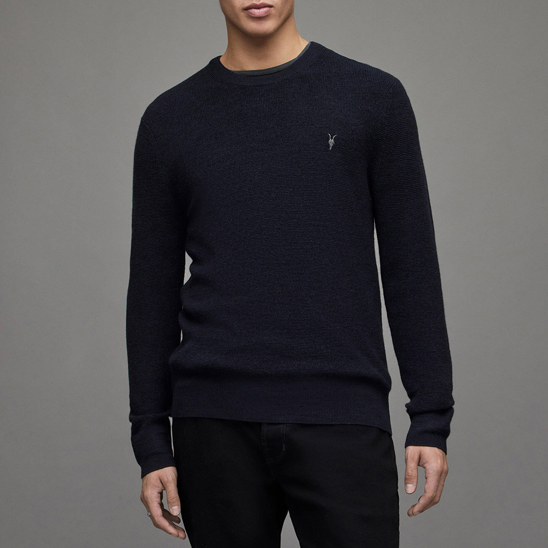 Blue Ivar Merino Wool Crew Neck Jumper