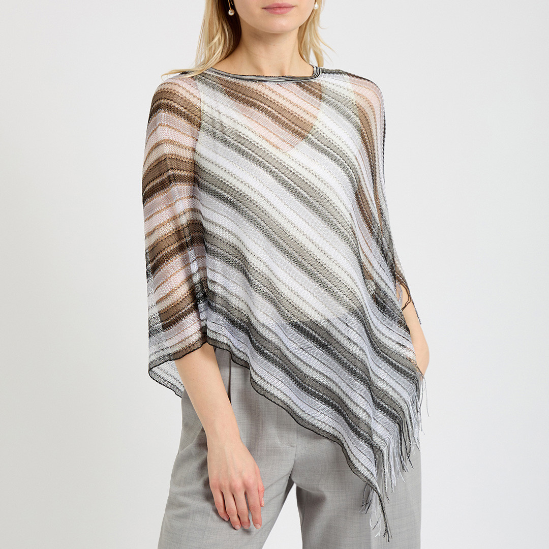 Grey Stripe Poncho